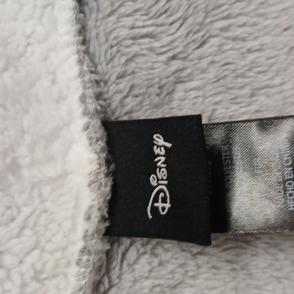 DISNEY Cozy Gray Hooded Fleece Pullover Lounger Gray/White Size S NWOT - Picture 3 of 8